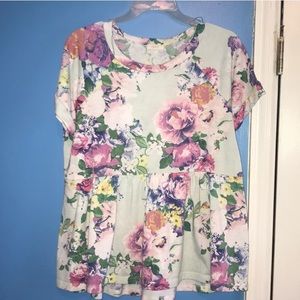 Boutique Floral Babydoll Top